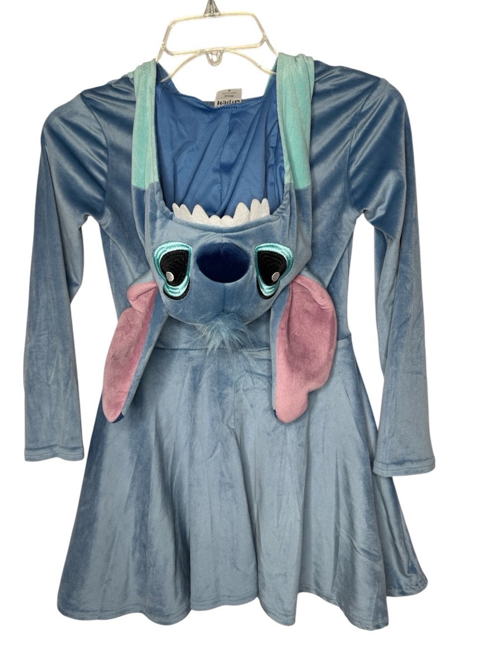 Disney Stitch Blue & Teal Plush Skater Dress/Costume. Size Medium.